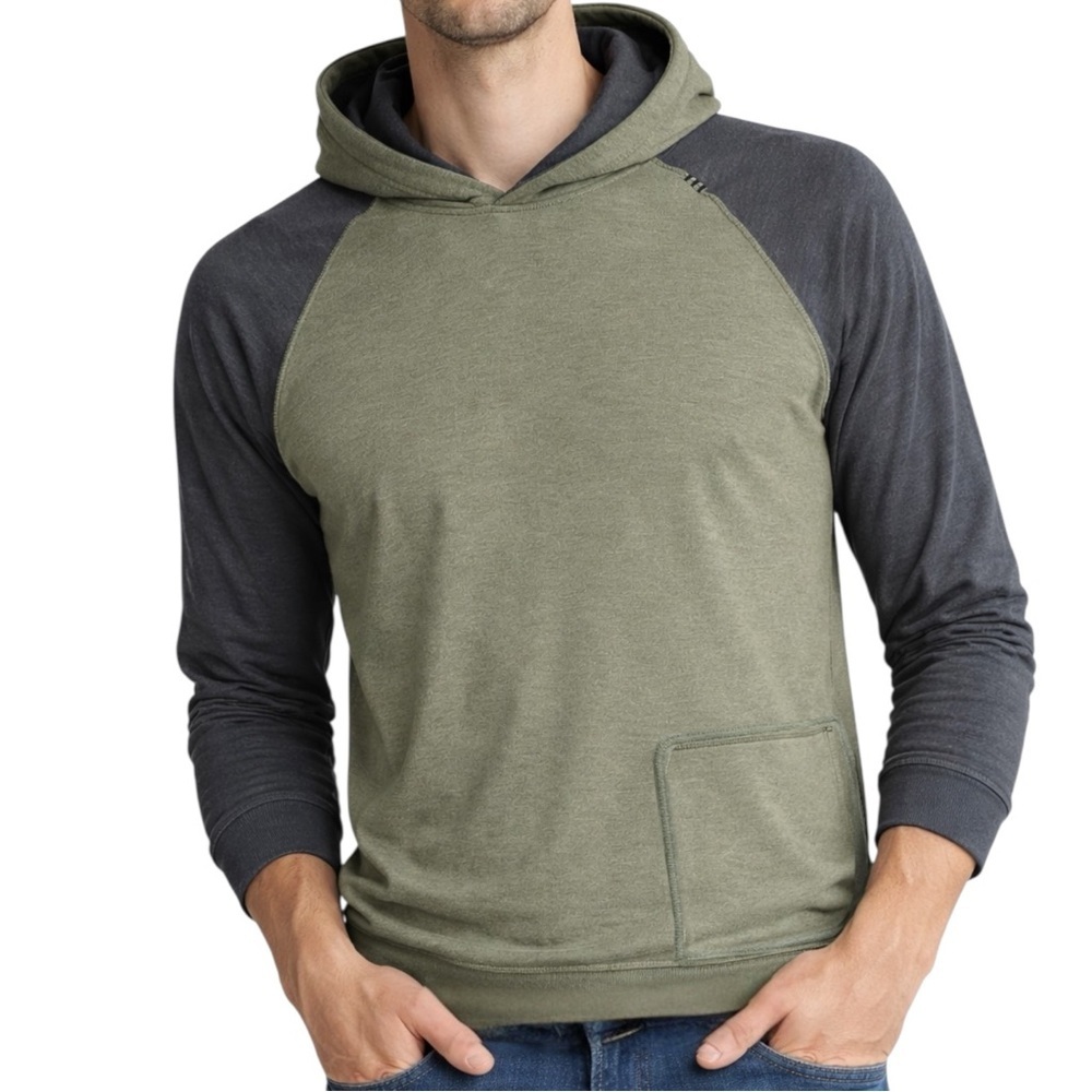 lululemon Training Pullover Hoodie Olive Green Charcoal Raglan Small